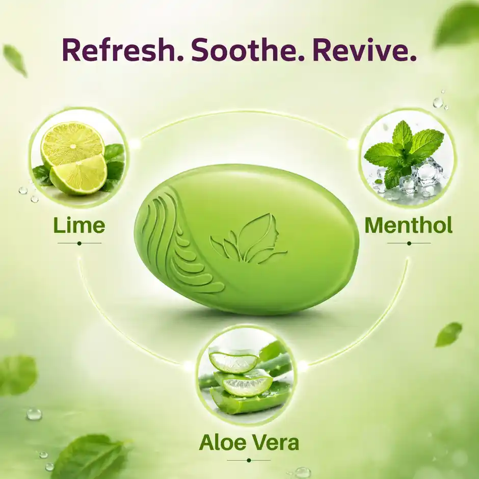 Santoor Fresh Skin Aloe Vera & Lime Bathing Soap 5 x 125 g thumbnail